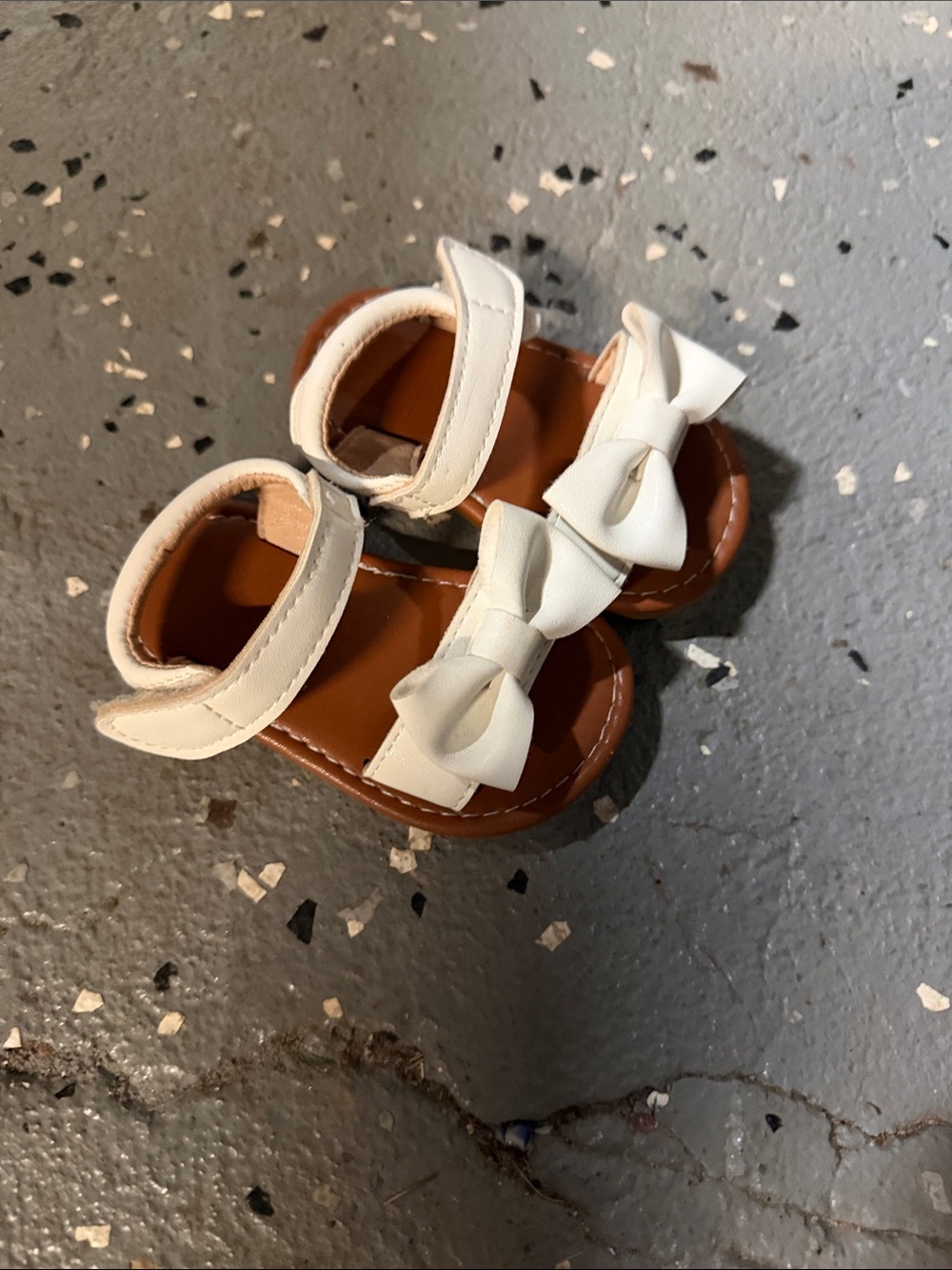 White Bow Strap Kids Sandals
